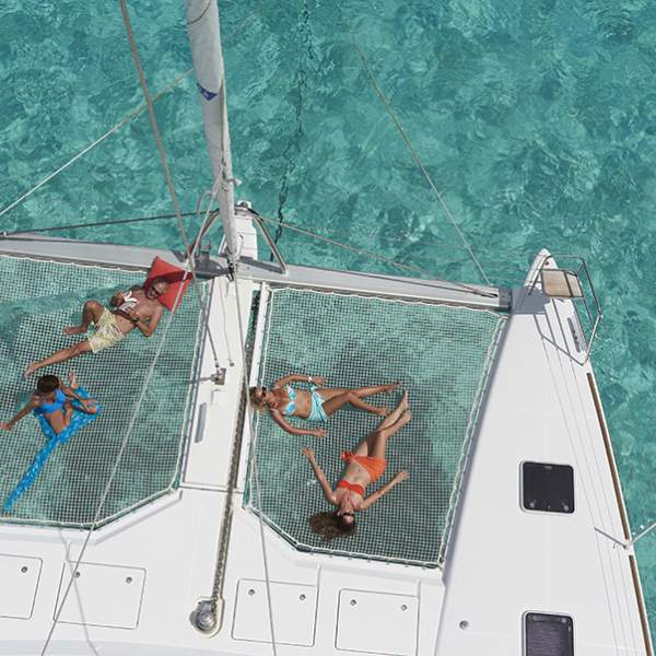 Entspannen Sie sich auf den Trampolinen