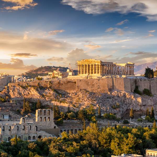 Die Akropolis bei Sonnenuntergang