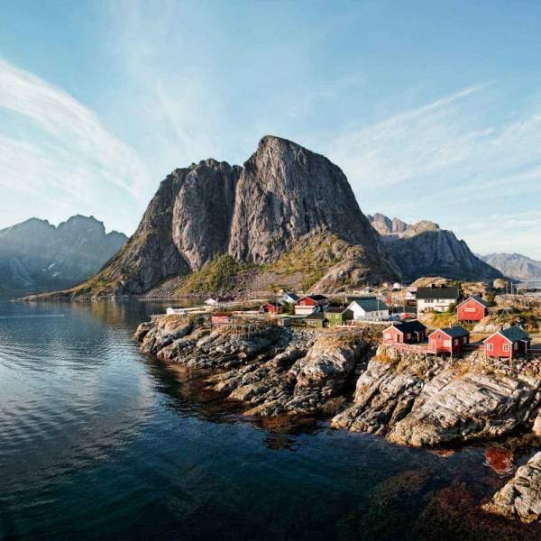 Blick auf Hamnoy von der Lofoten-Insel