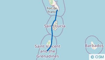 Reiseroute auf den Grenadinen